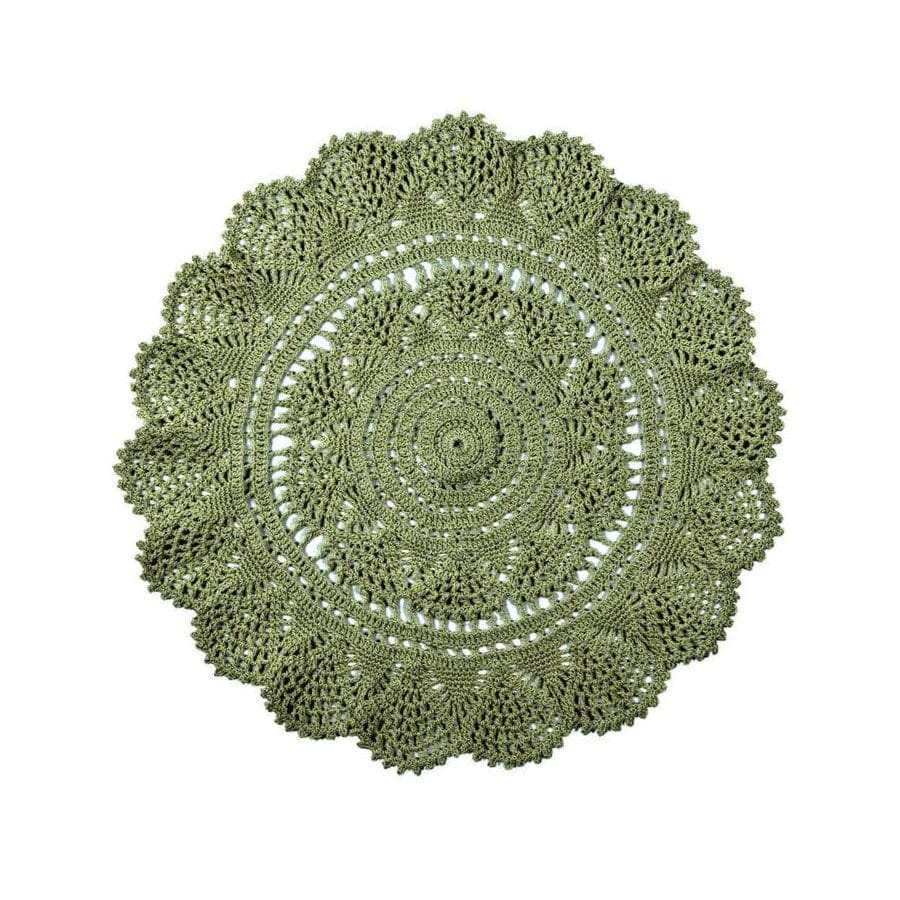 Silsila Round Placemat, Green, 40 cm