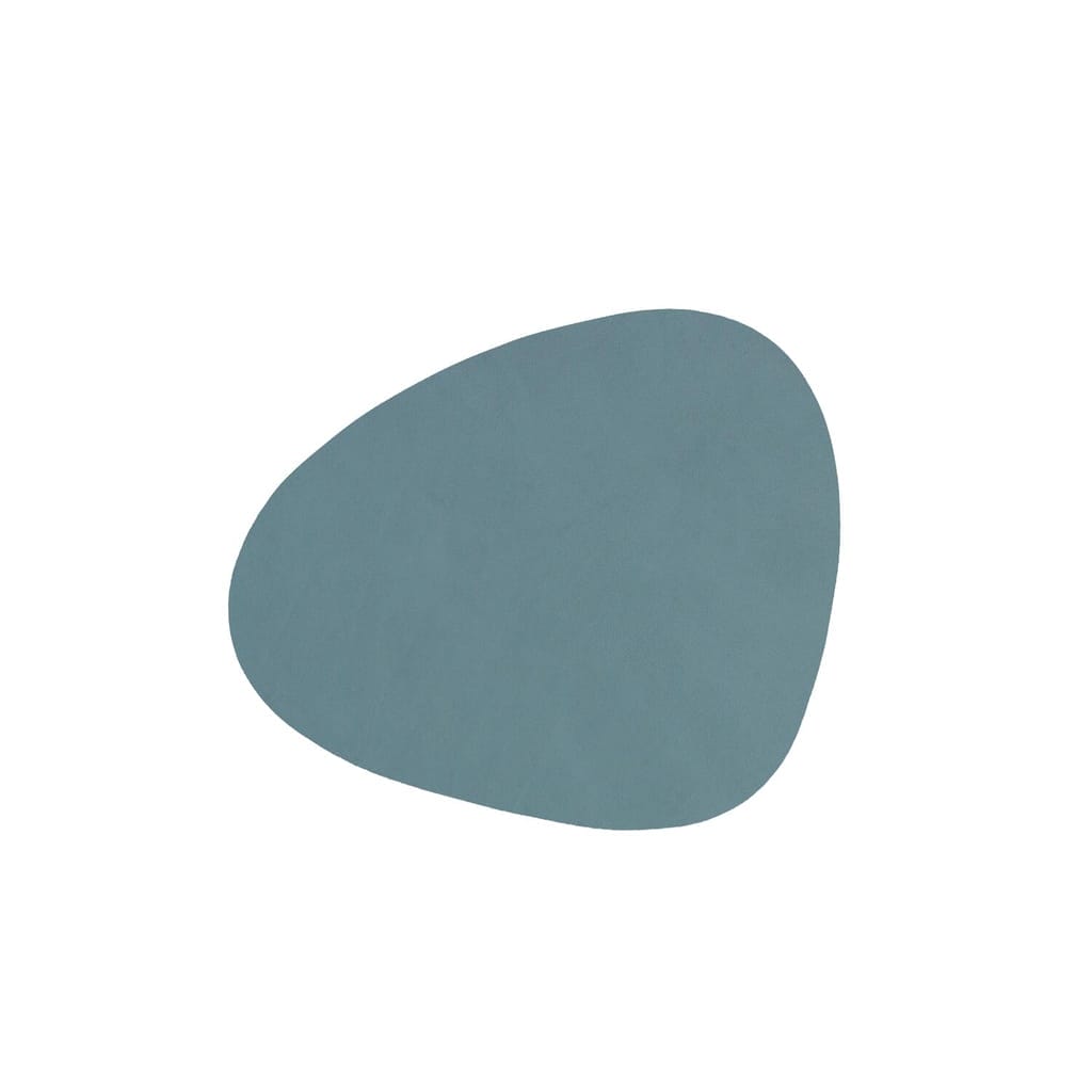 Glass Mat Curve, Leather Nupo, Light Blue, 11 x 13 cm