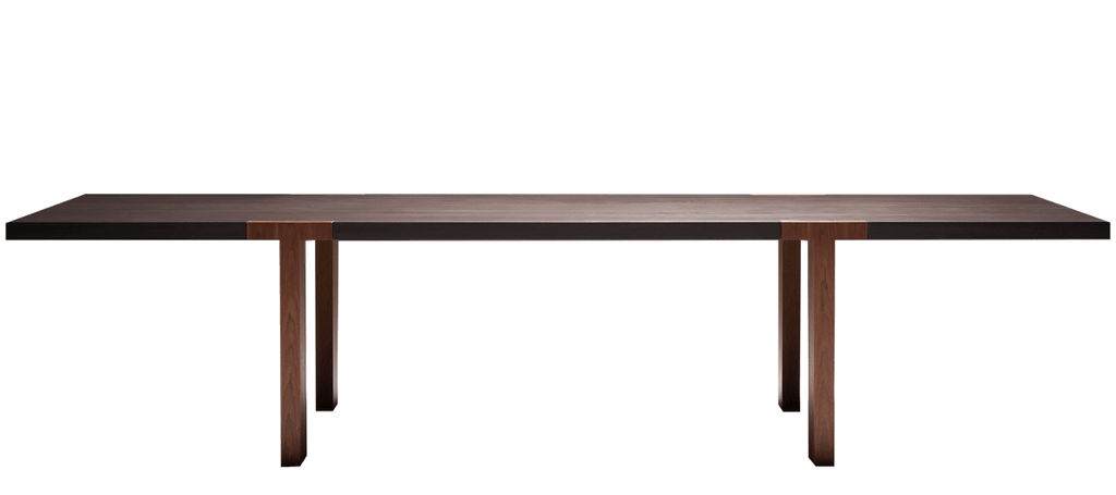 T-Table, Grey Top Walnut Legs