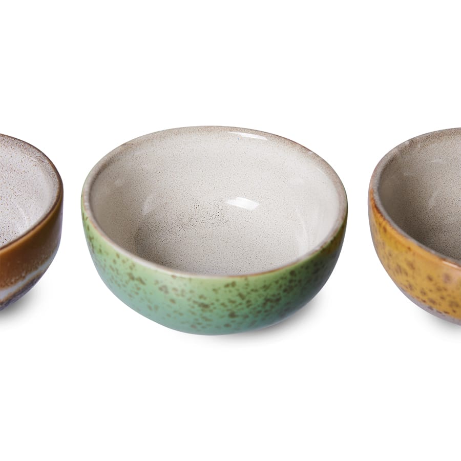 70's ceramics bowls XS: Castor (set of 4) 8.3 x 3.8 cm