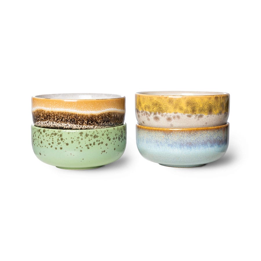 70's ceramics bowls XS: Castor (set of 4) 8.3 x 3.8 cm