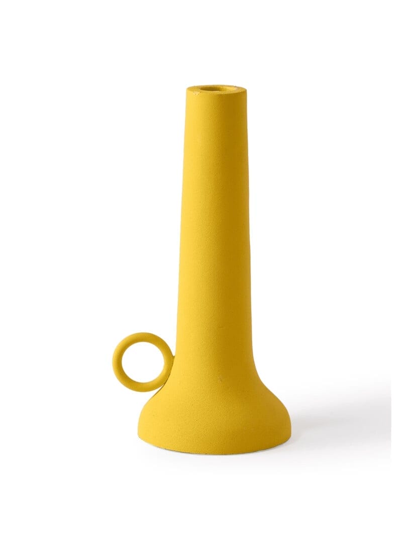 Spartan Candle Holder S, Yellow, H22 cm