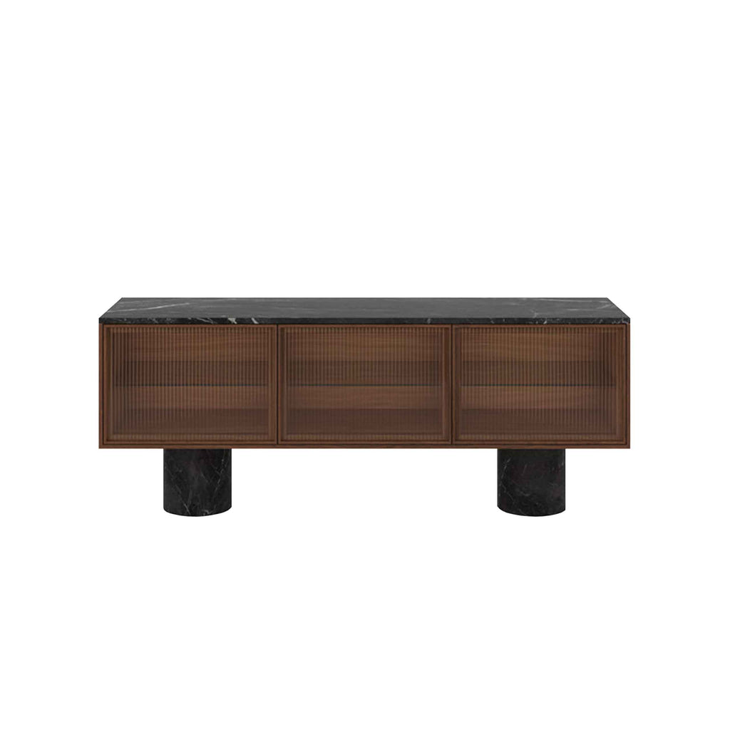 Rio 300 Super Matt Walnut, Top Matt Marquina Marble, 180cm