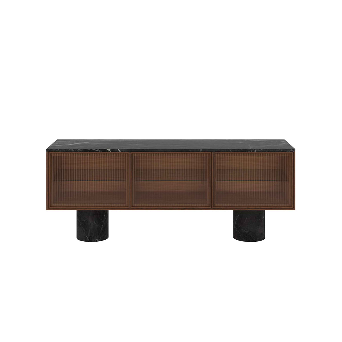 Rio 300 Super Matt Walnut, Top Matt Marquina Marble, 180cm