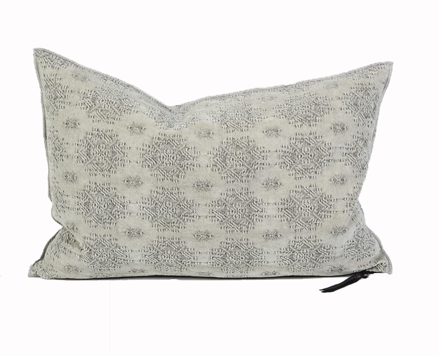 Jacquard Stone Washed Cushion, Kilim Ciment, 40 x 60 cm