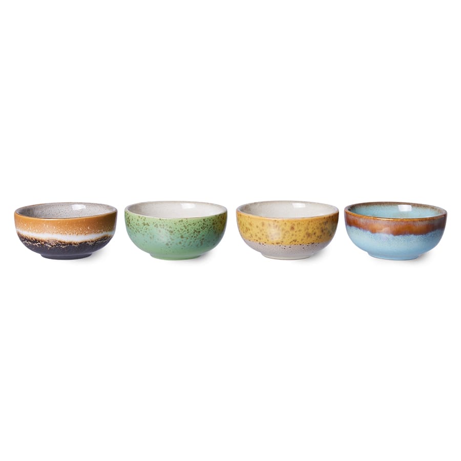 70's ceramics bowls XS: Castor (set of 4) 8.3 x 3.8 cm