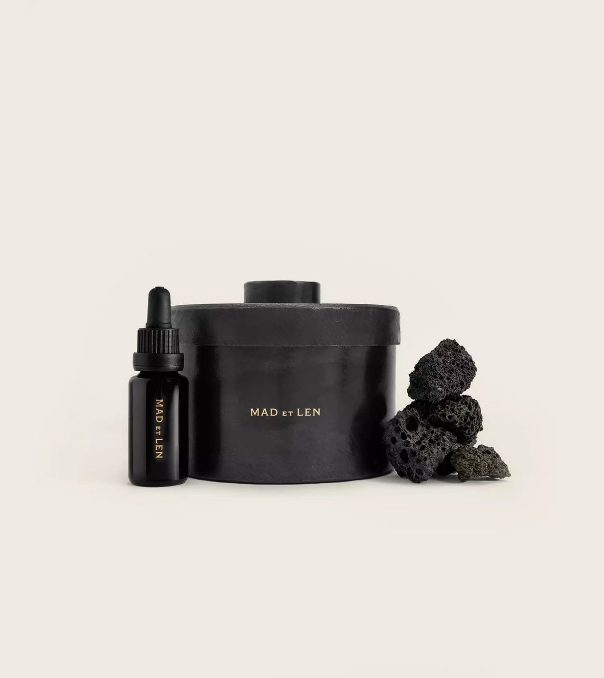 Pot Pourri Apothicaire Grand Lava Rock, 16x10 cm (Terre Noire) + Refilling 15ml