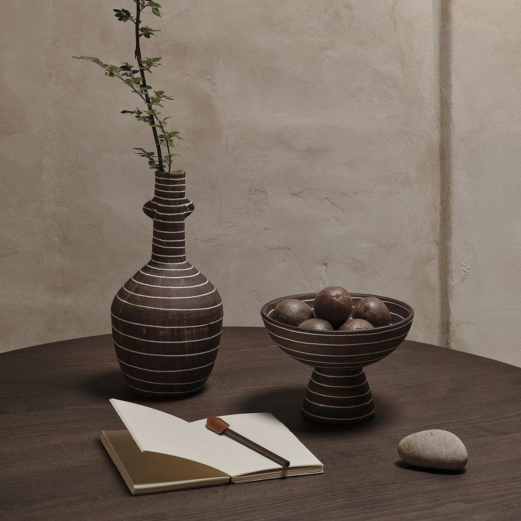 Brura Vase - Coffee/White, H32 cm
