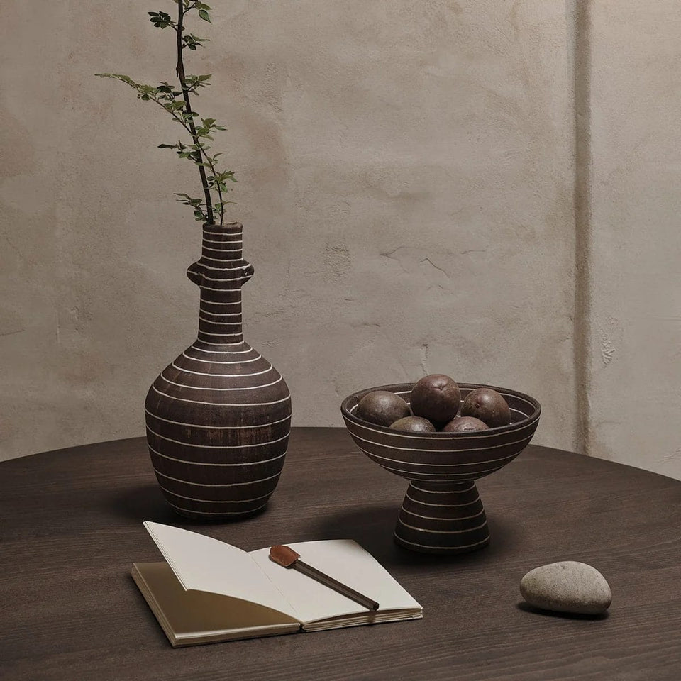 Brura Vase - Coffee/White, H32 cm