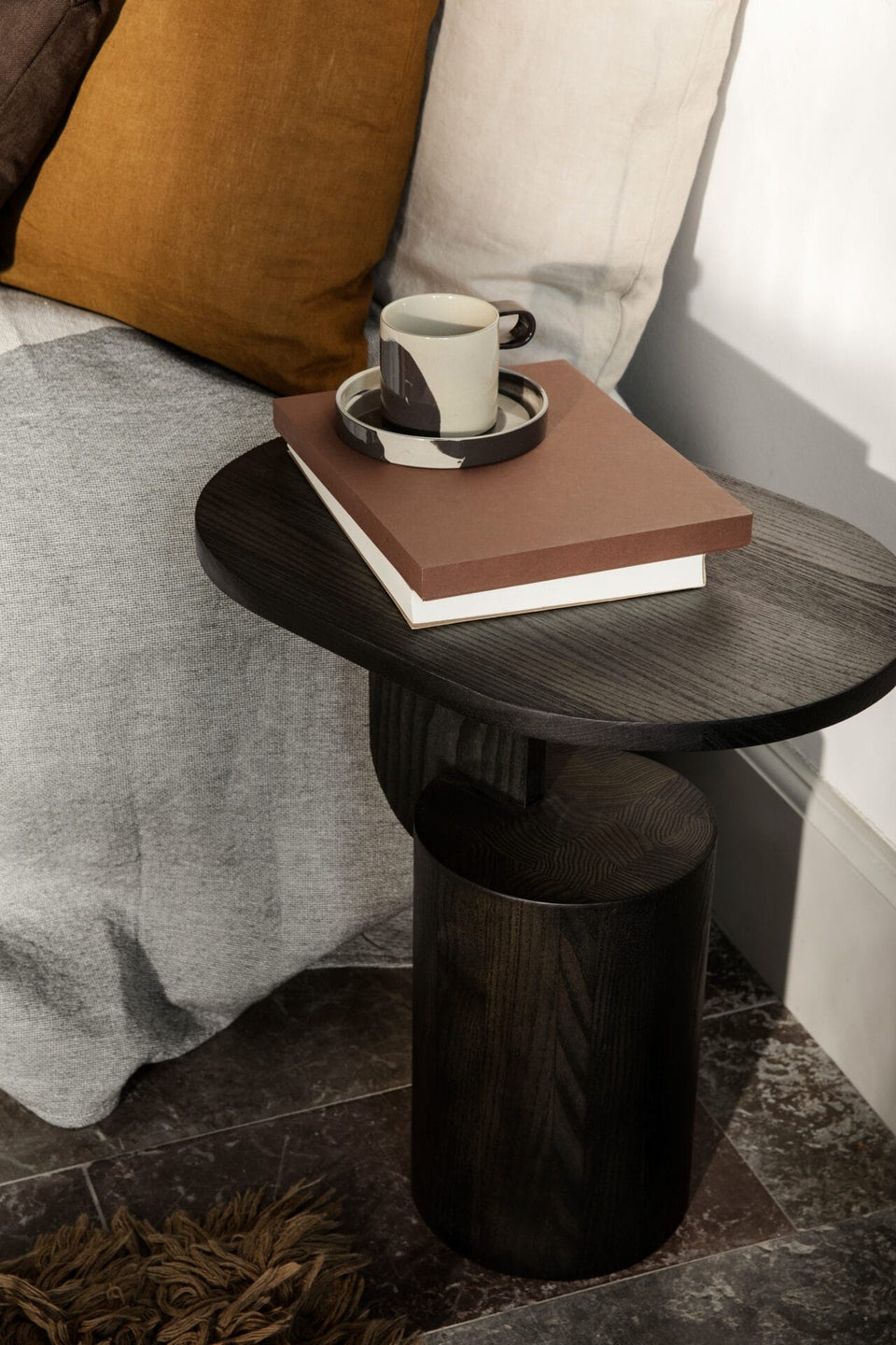 Insert Side Table - Black stained, H50 cm