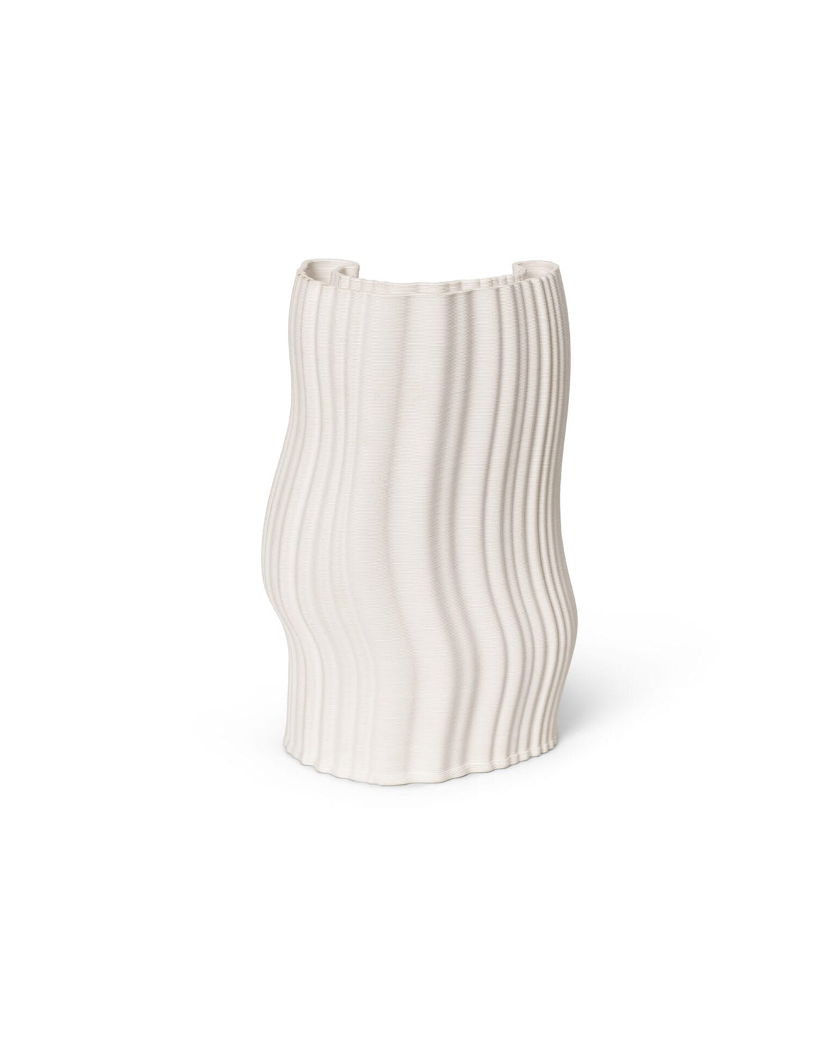 Moire Vase Large, Off-white, H30 cm