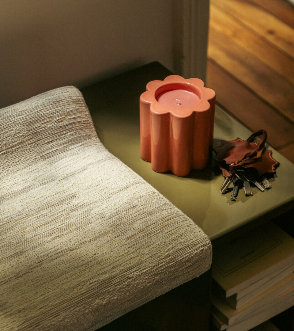Candela Fig tree scented candle refill, pink wax H8.5 x Ø6cm