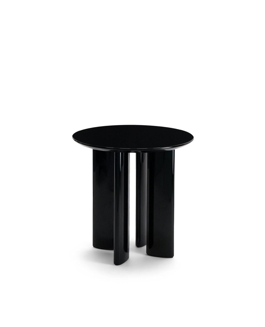 Carlotta black lacquered beech wood side table Ø50 x H50cm