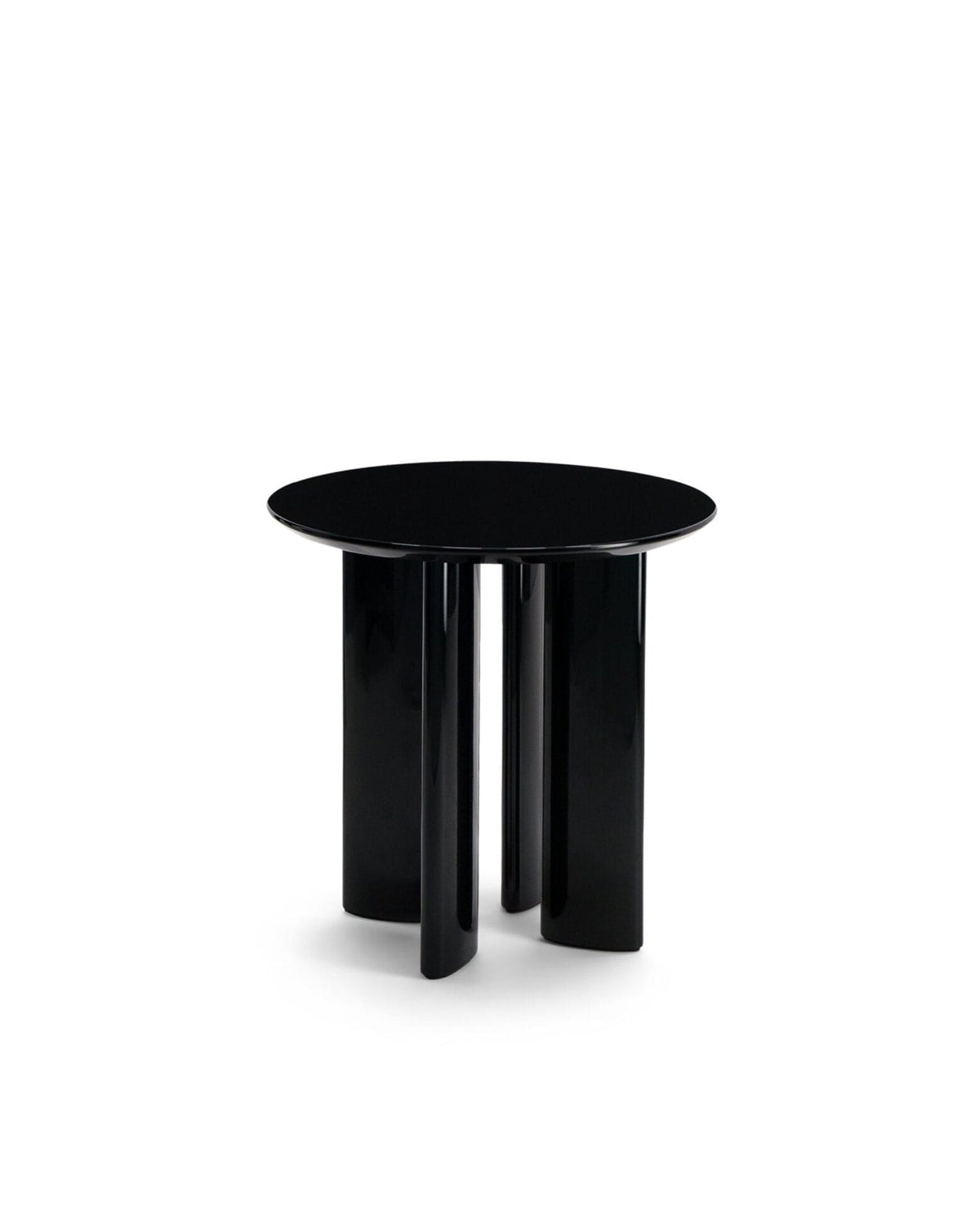 Carlotta black lacquered beech wood side table Ø50 x H50cm