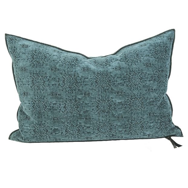 Jacquard Stone Washed Cushion, Kilim Canard, 40 x 60 cm