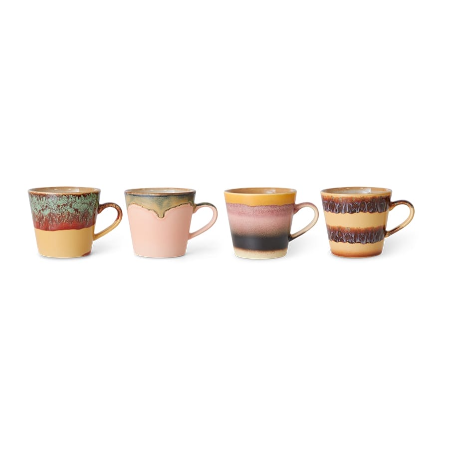70s ceramics: cappuccino mugs vista (set of 4), 12x9,5x8,5cm