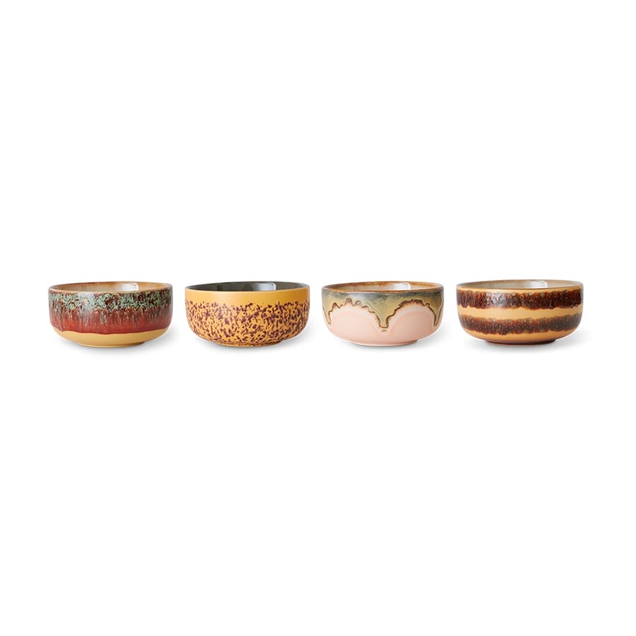 70s ceramics: dessert bowls harbour (set of 4), 12,5x12,5x6cm
