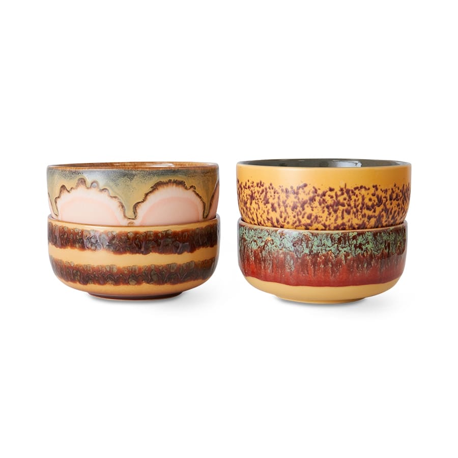70s ceramics: dessert bowls harbour (set of 4), 12,5x12,5x6cm