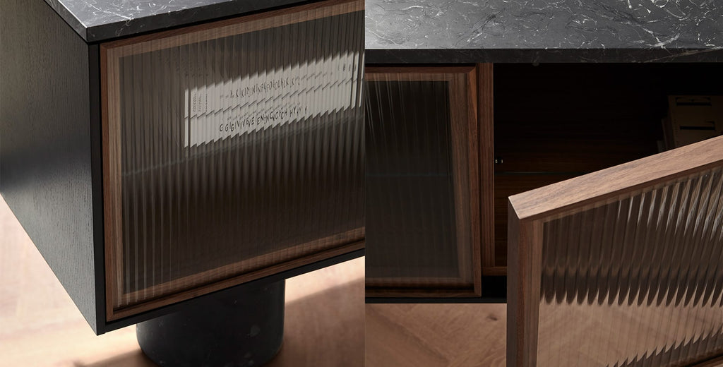 Rio 400, Top Matt Marquina Marble Top & Legs, Black Stained Walnut