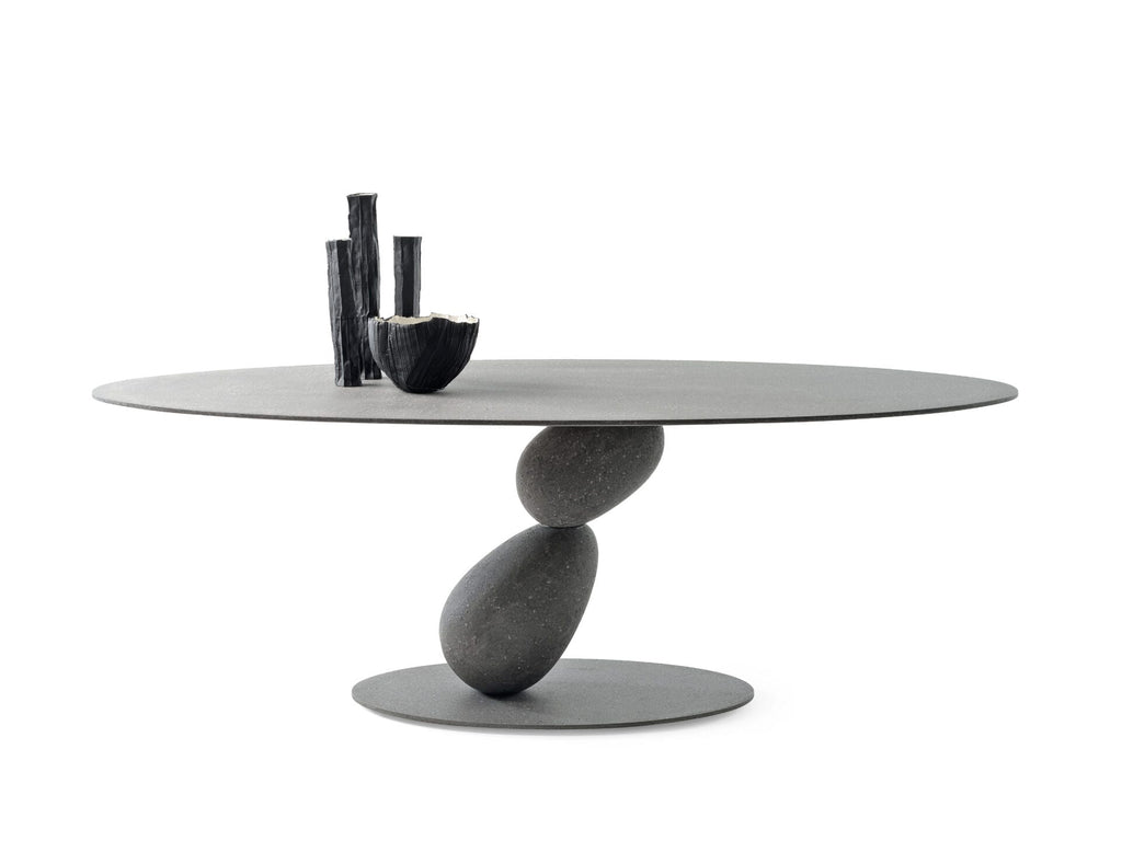 Matera Oval Table, With Metal Structure And MDF Top