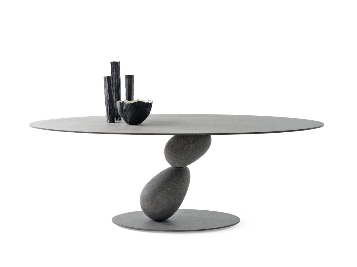 Matera Oval Table, With Metal Structure And MDF Top