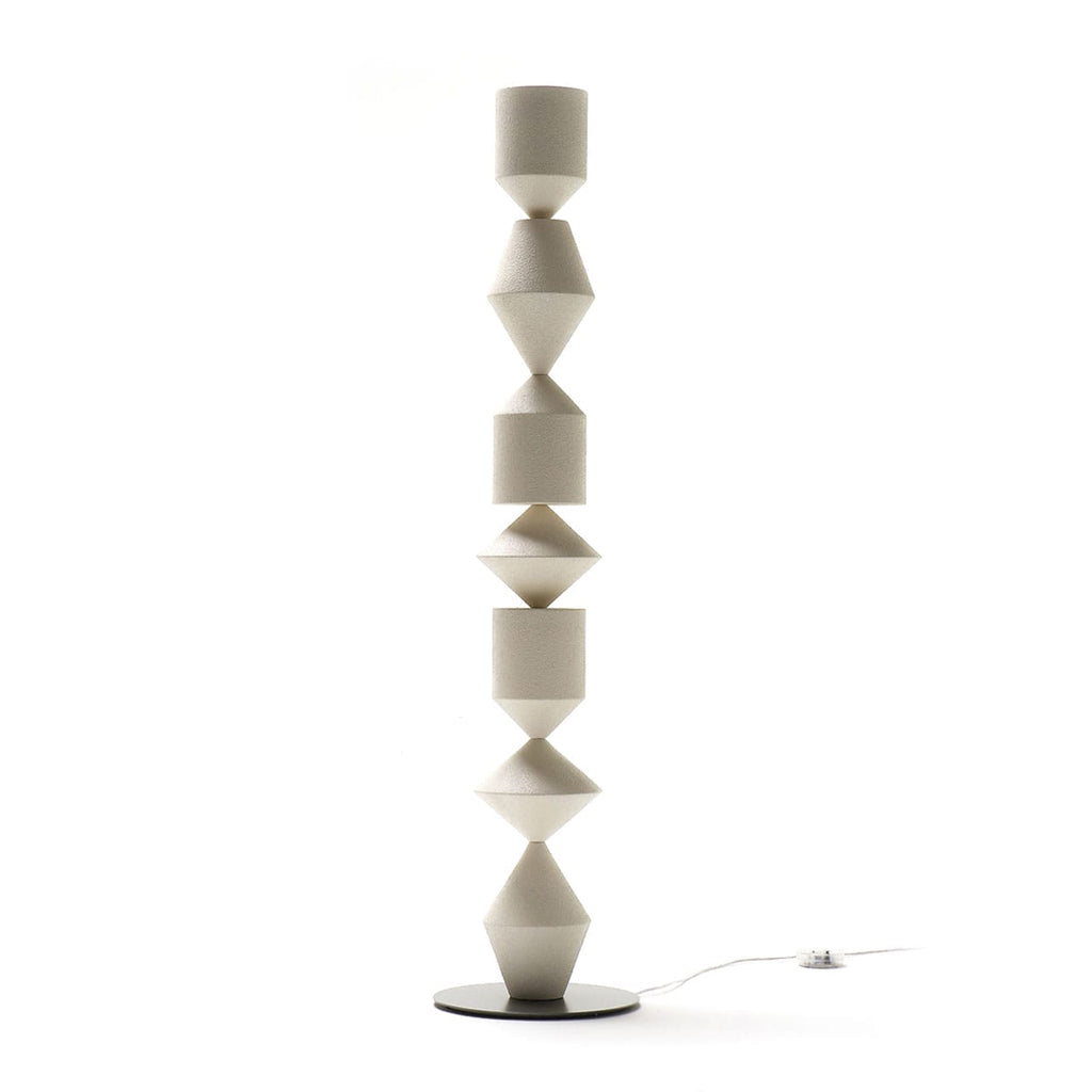 Costantina Floor Lamp, White Material Textured RAL1013, Ø40 cm