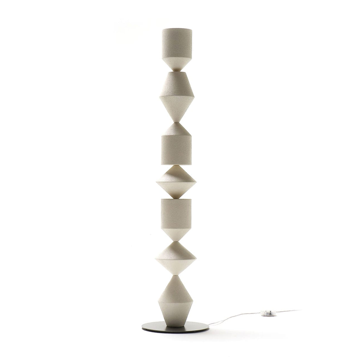 Costantina Floor Lamp, White Material Textured RAL1013, Ø40 cm
