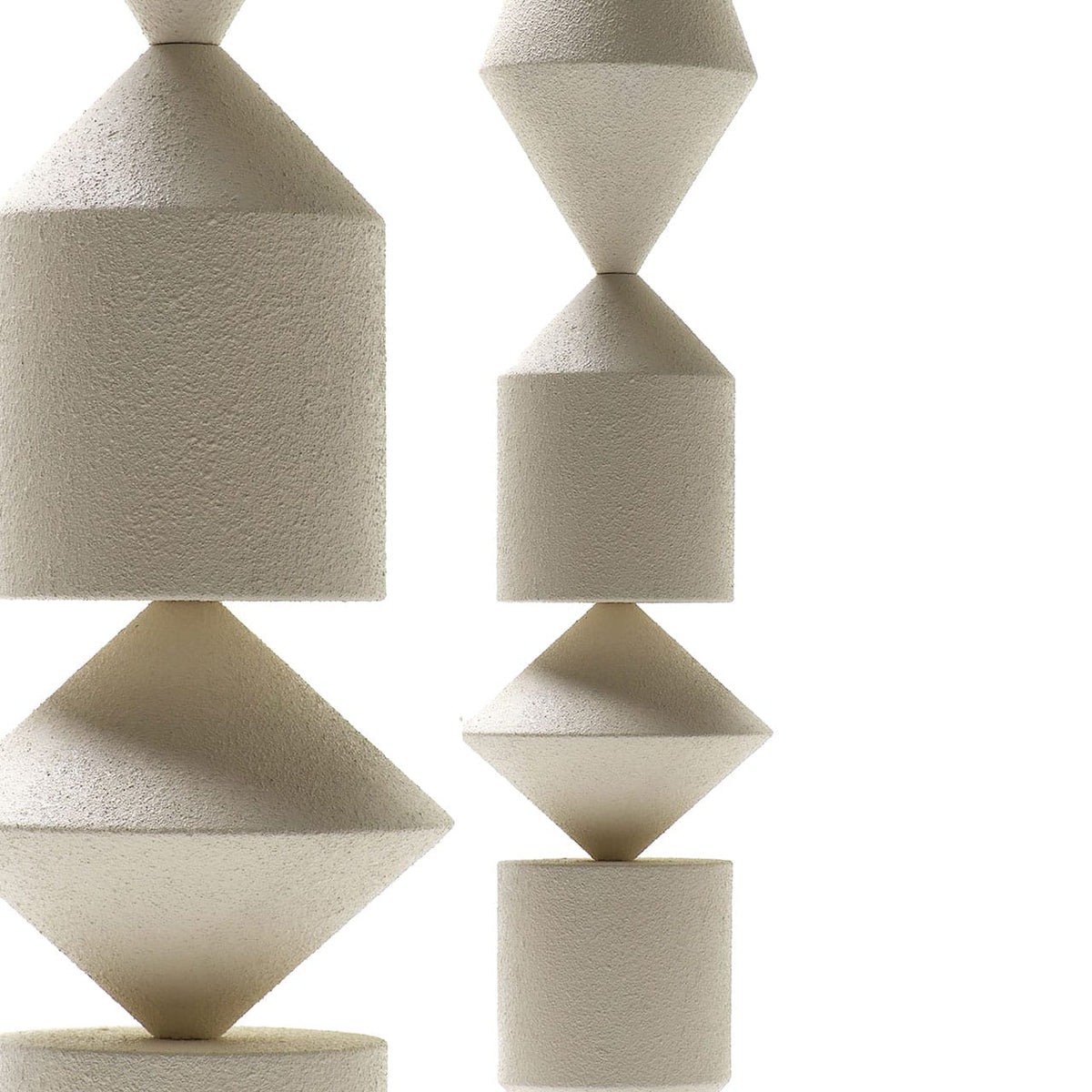 Costantina Floor Lamp, White Material Textured RAL1013, Ø40 cm