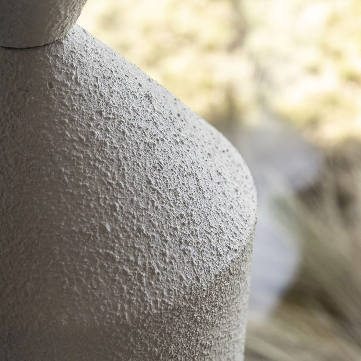 Costantina Floor Lamp, White Material Textured RAL1013, Ø40 cm