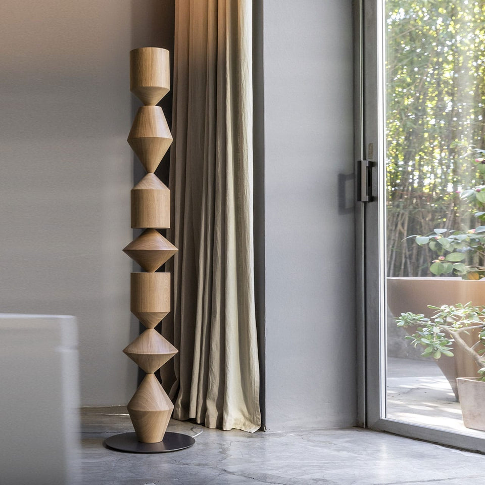 Costantina Floor Lamp, Wood, Ø40 cm