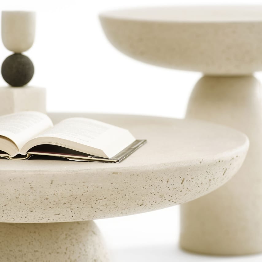 OLO Concrete Coffee/Side Table, Ivory 1, Ø50 cm