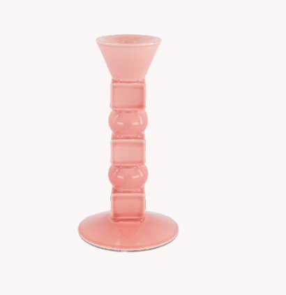 Anna Small Pink ceramic candle holder H20 x Ø10cm