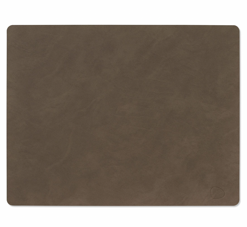 Dinner Mat Square – Leather Nupo Color: Caviar Size: L 35 × 45cm