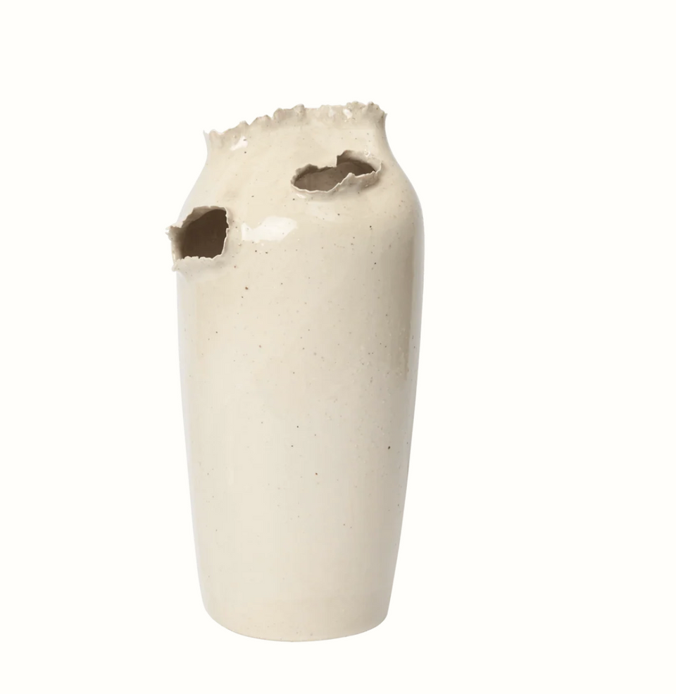 Tereo Tall Vase, Off-White Speckle W: 13.5 x H: 27 x D: 13 cm,