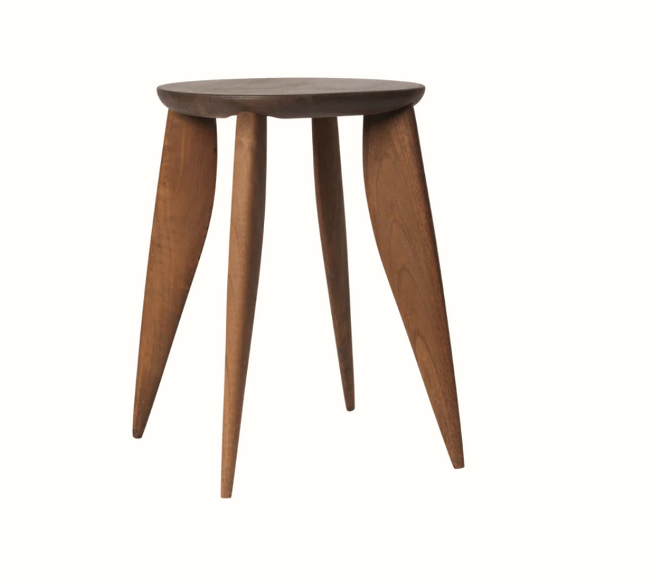 Feve Side Table, Walnut, W: 42 x H: 45 x D: 42 cm