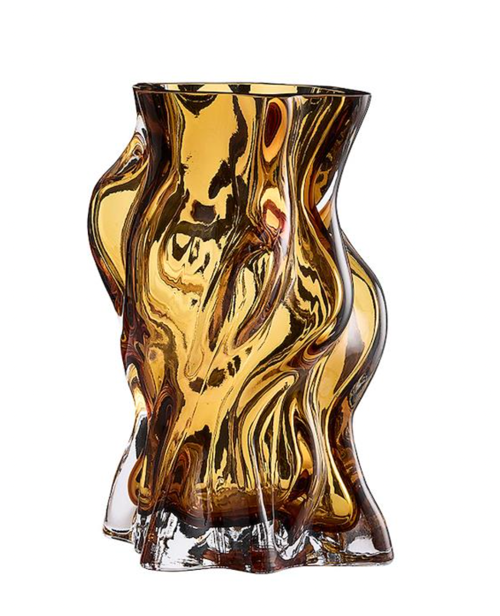 Vena vase M Amber - L19,5xW18,4xH29cm