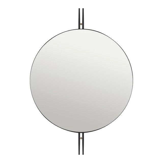 IOI Wall Mirror,Black Semi Matt, Round 80