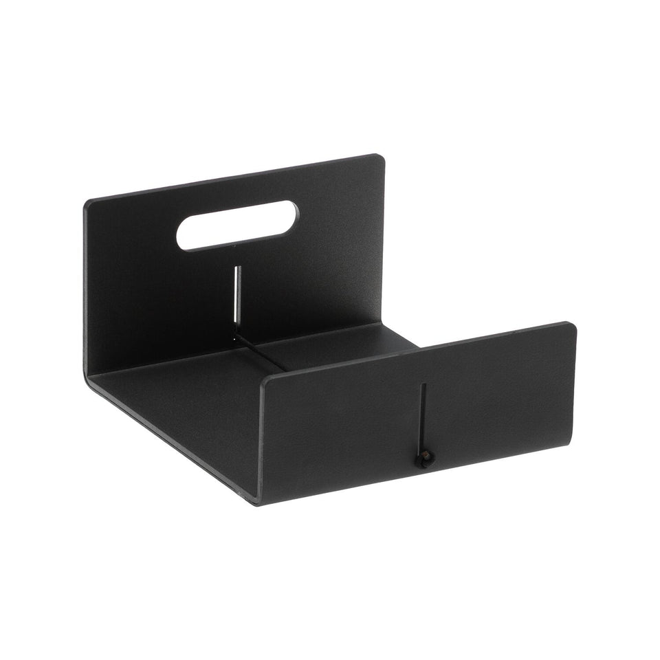 Napkin Holder, Leather Nupo, Color: Black, Metal Alu: Anthracite, 9 x 17 x 18 cm