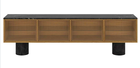 Rio 400 Super Matt Walnut, Top Matt Marquina Marble, 240 cm