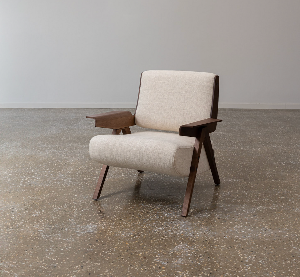 Lina Armchair 78 , Vite 01 Colored Dark Walnut Ashwood Structure
