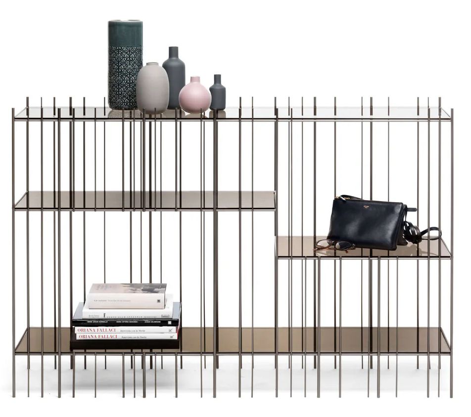 Metrica Console - Burnished/Bronze Glass - MME27CB (+ 4 shelves Bronze Glass)