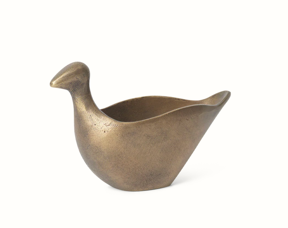 Coot Pencil Holder, Antique Aluminium