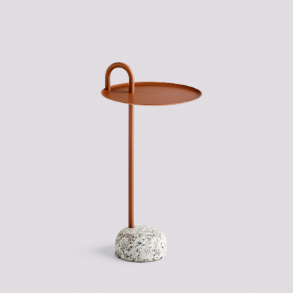  Bowler Granite base-Ø36 x H70,5-Pale brown powder coated steel tabletop 