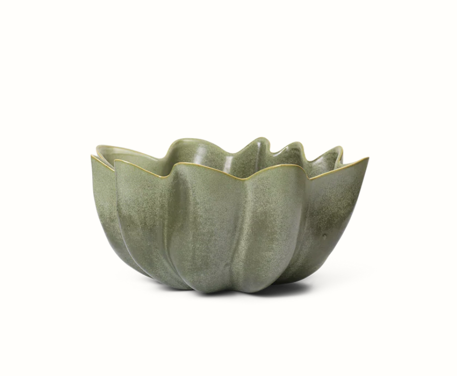 Nium Bowl - Ø22, H: 11 cm, Dark Sage