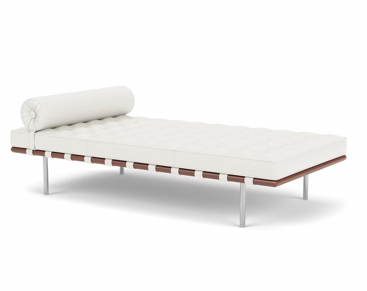 Barcelona Day Bed, Acqua Leather Color: Bering Sea, 196cm W x 98cm D x 65cm
