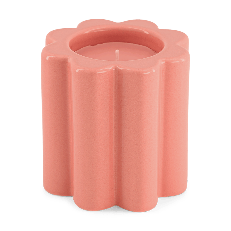 Candela Fig tree scented candle, powder pink vegetable wax, ceramic H10 x Ø11cm
