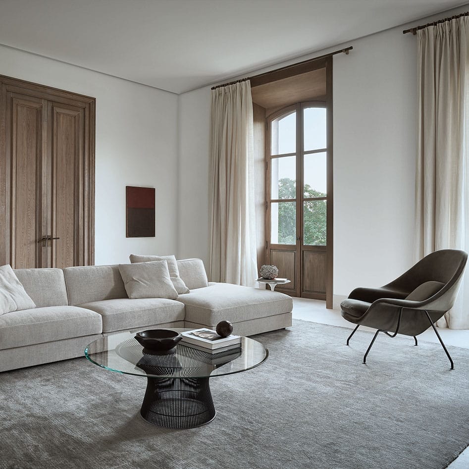 Platner Coffee Table, Bronze, Bronze Glass Ø91.5cm