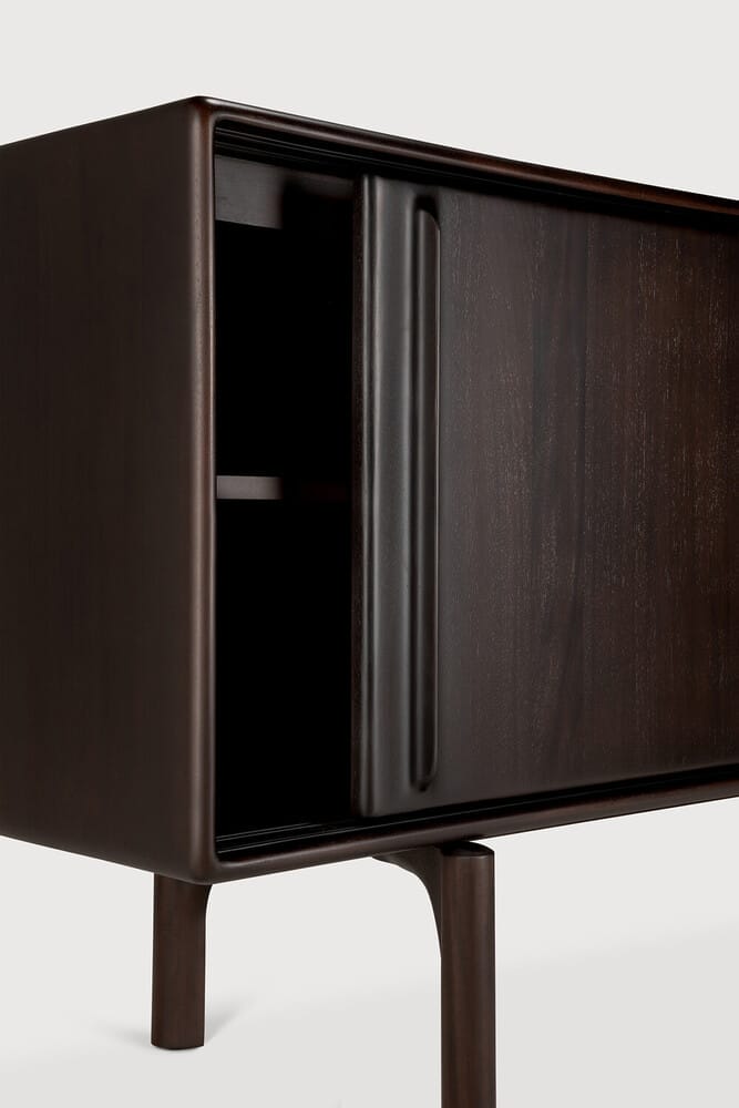 Flow sideboard - varnished mahogany - rose brown - 2 sliding doors 224 x 45 x 82cm