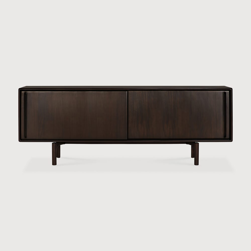 Flow sideboard - varnished mahogany - rose brown - 2 sliding doors 224 x 45 x 82cm