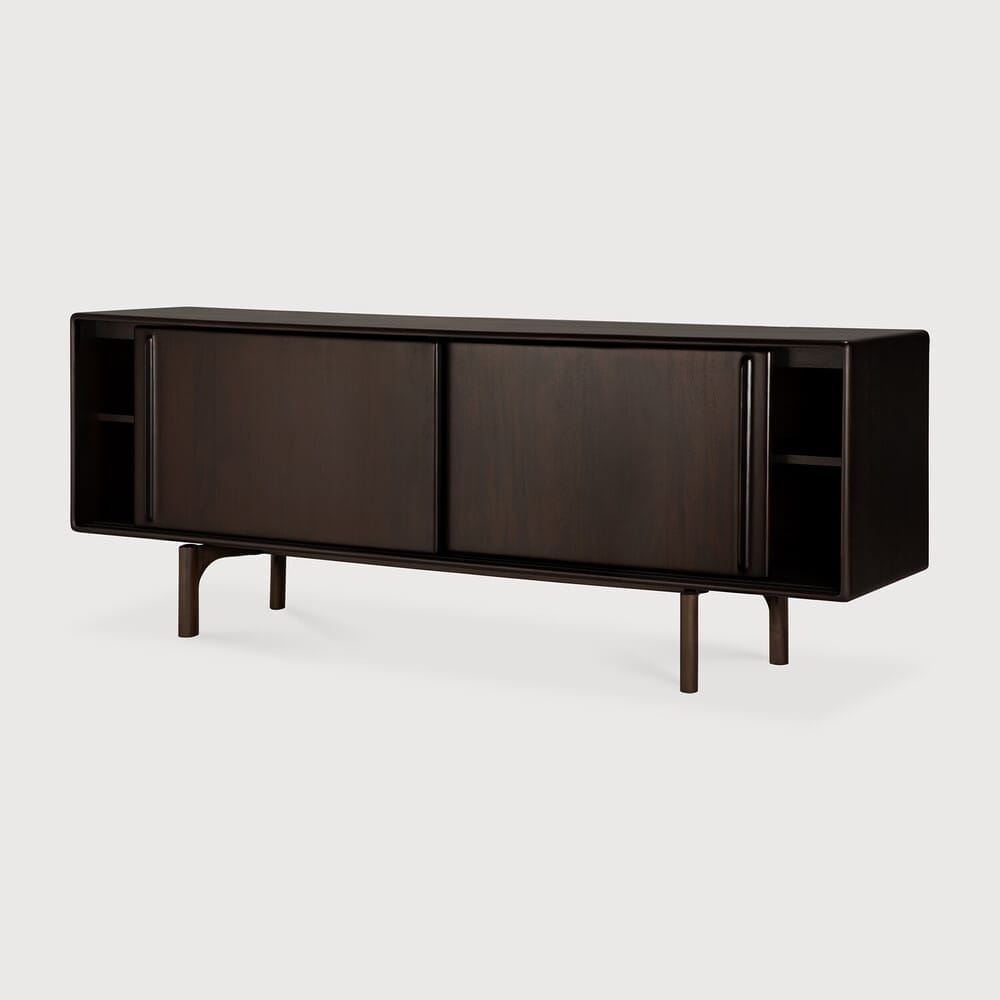 Flow sideboard - varnished mahogany - rose brown - 2 sliding doors 224 x 45 x 82cm